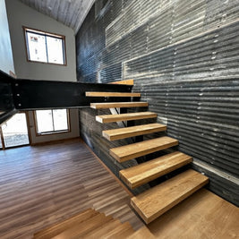 Thick Floating Stair Treads with One Week Lead Time